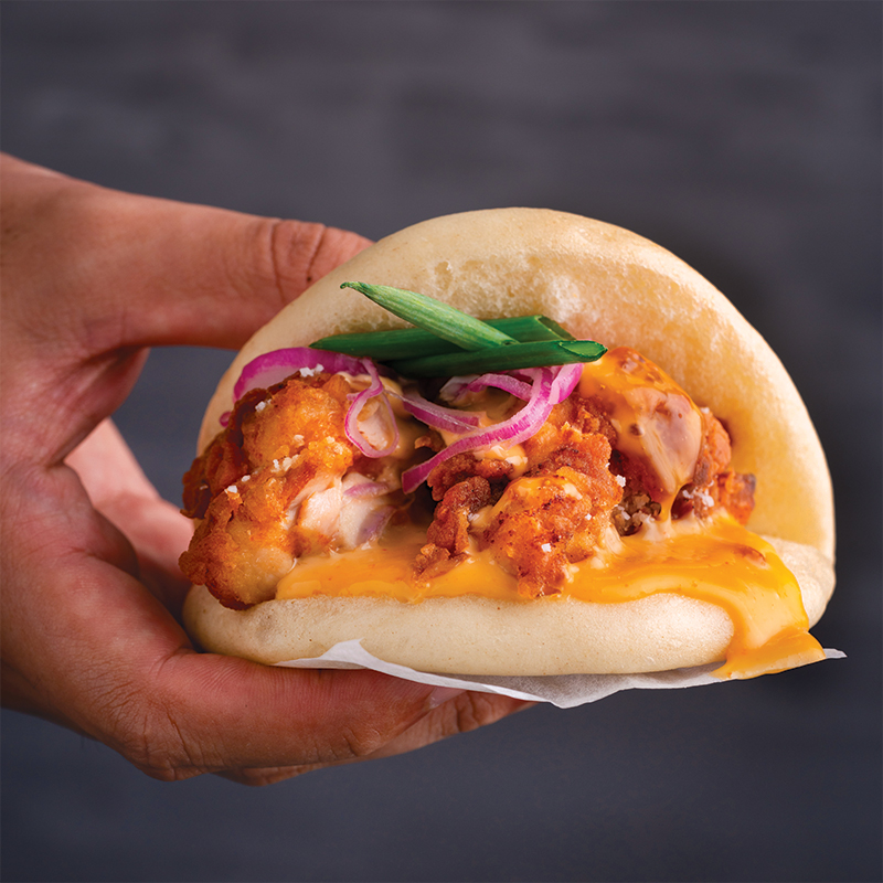 Spicy Fried Chicken Bao Buns