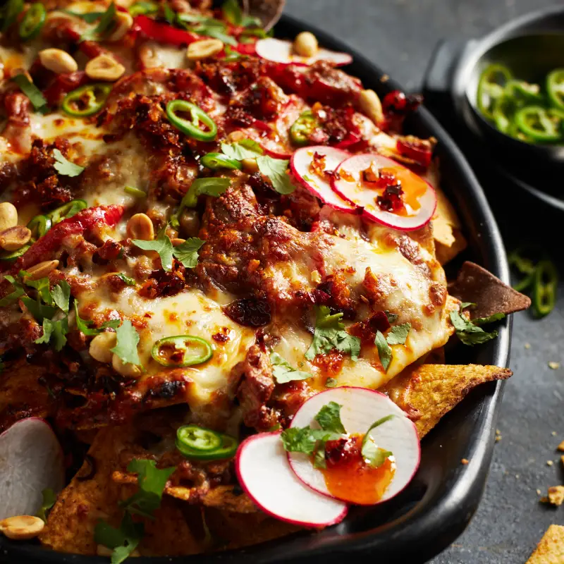 Peanut Chilli Crisp Pork Nachos